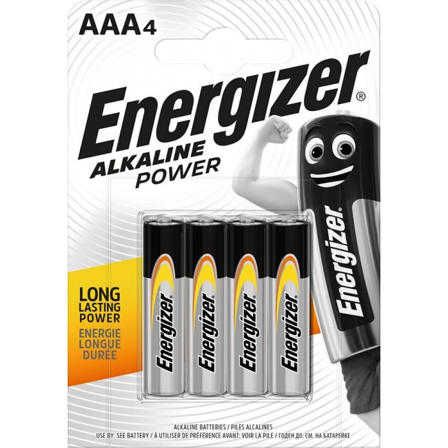 ENERGIZER BATTERY ALKALINE POWER AAA LR03 4 PIECES