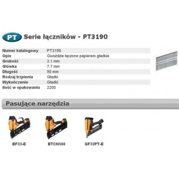 BOSTITCH NAILS PT 33' 90mm 2.2M