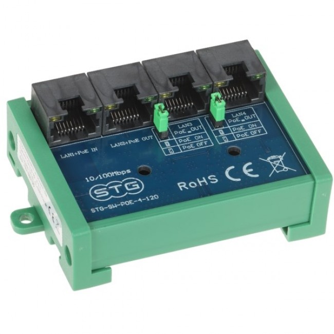 SWITCH POE / EXTENDER STG-SW-POE-4-120 3-PORTOWY + 1X UPLINK STG SWITCH POE / EXTENDER STG-SW-POE-4-120 3-PORTOWY + 1X UPLINK STG