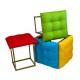 Puff-transformer 5in1 - 5 stools in 1 multicolour pouffe