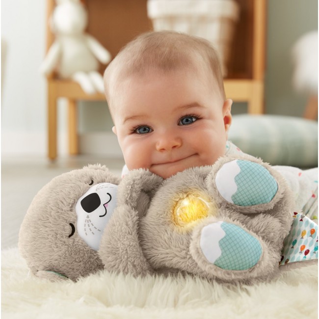 Fisher-Price Soothe 'n Snuggle Otter, Plush Baby Toy, Sound Machine with Breathing Motion