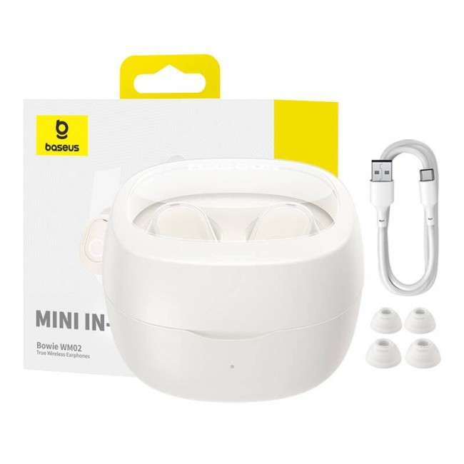 Baseus Bowie WM02 wireless headphones (white) Baseus Bowie WM02 wireless headphones (white)