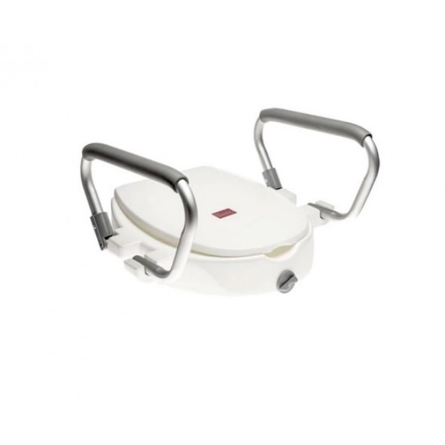 Raising toilet seat with foldable handrails AT51205