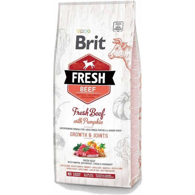 BRIT Fresh Puppy&Junior Large Growth&Joints Beef with Pumpkin - dry dog food - 12 kg BRIT Fresh Puppy&Junior Large Growth&Joints Beef with Pumpkin - dry dog food - 12 kg