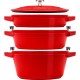 Staub La Cocotte Round Cast iron Casserole baking dish -- SET OF 3 PIECES
