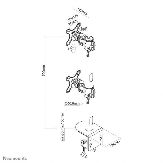 Neomounts FPMA-D960DVBLACKPLUS Monitor arm 17-49