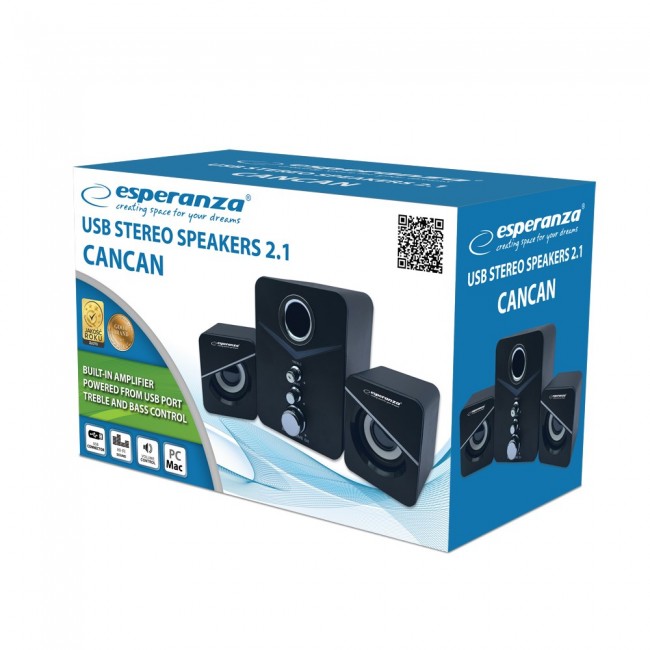 Esperanza EP153 USB 2.1 Speaker Set 6 W Black Esperanza EP153 USB 2.1 Speaker Set 6 W Black