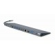 Gembird A-CM-COMBO9-01 USB Type-C 9-in-1 multi-port adapter (USB hub + HDMI + VGA + PD + card reader + LAN + 3.5 mm audio), space grey