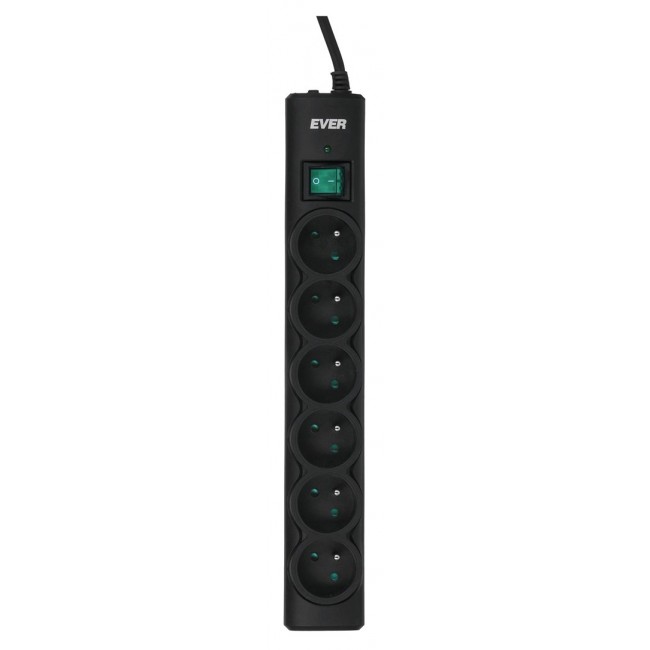 Ever Optima 5m Black 6 AC outlet(s) 250 V Ever Optima 5m Black 6 AC outlet(s) 250 V