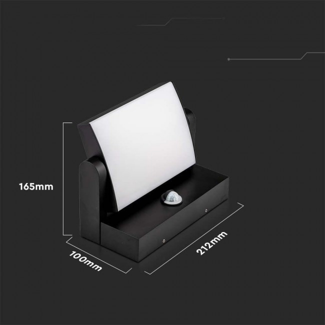 Projector Fa ade Luminaire V-TAC 17W LED Motion Sensor Black IP65 VT-11020-120-B 4000K 2520lm Projector Fa ade Luminaire V-TAC 17W LED Motion Sensor Black IP65 VT-11020-120-B 4000K 2520lm