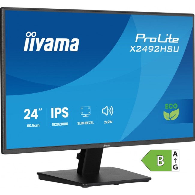 iiyama ProLite 24 IPS Full HD panel with 4-side slim bezel and B energy class iiyama ProLite 24 IPS Full HD panel with 4-side slim bezel and B energy class