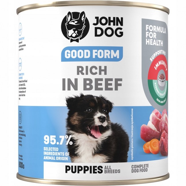 JOHN DOG Good Form Junior Rich in beef - wet dog food - 800g JOHN DOG Good Form Junior Rich in beef - wet dog food - 800g