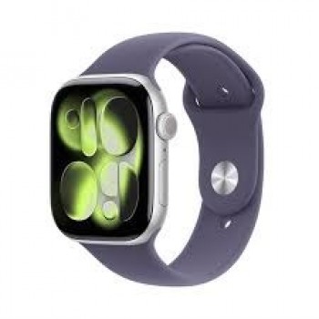 Apple Watch Series 11 GPS + Cellular 46mm Silver Aluminium Case with Purple Fog Sport Band - M/L
