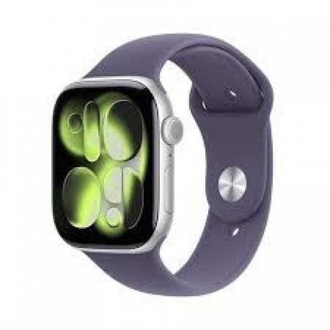 Apple Watch Series 11 GPS + Cellular 46mm Silver Aluminium Case with Purple Fog Sport Band - M/L