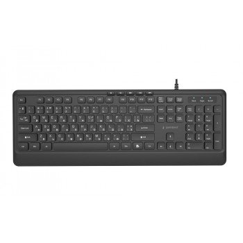 Gembird KB-MCH-05-CYRL Slim wired multimedia keyboard, black, RU layout