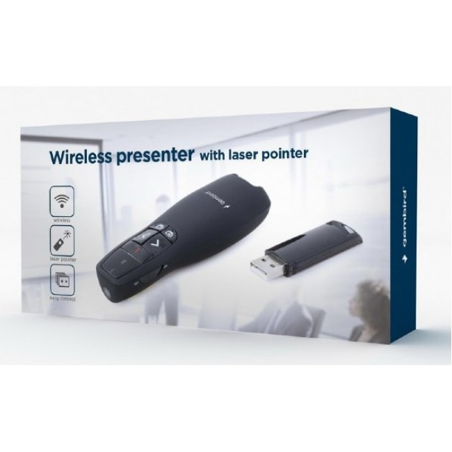 Gembird WP-L-12 wireless presenter RF Black