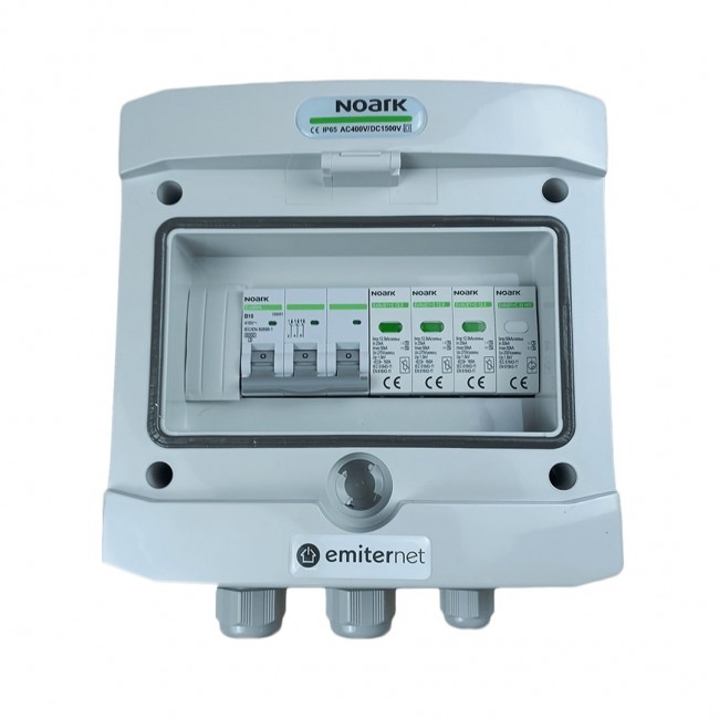 Switchgear attached AC Hermetic IP65 Surge Arrester Emitter Noark Type 1+2, 10A 3-F