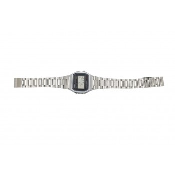 CASIO A158WA Vintage Unisex-Uhr Digital mit Edelstahlarmband, silber