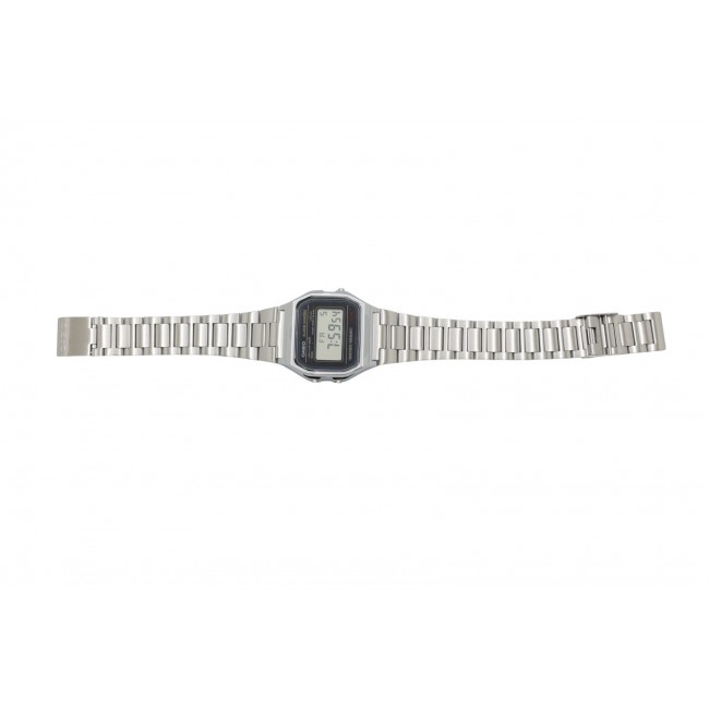 CASIO A158WA Vintage Unisex-Uhr Digital mit Edelstahlarmband, silber