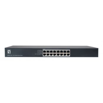 LevelOne GEU-1632 16-Port Gigabit Ethernet Switch, 4-Mode DIP Button, 19