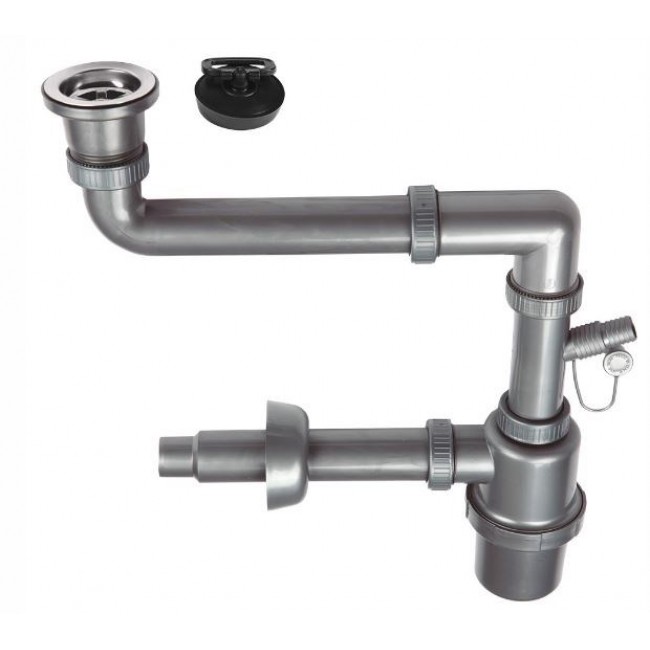 1-BOWL SINK SIPHON - WITH CLICK-CLACK PLUG 3.5'