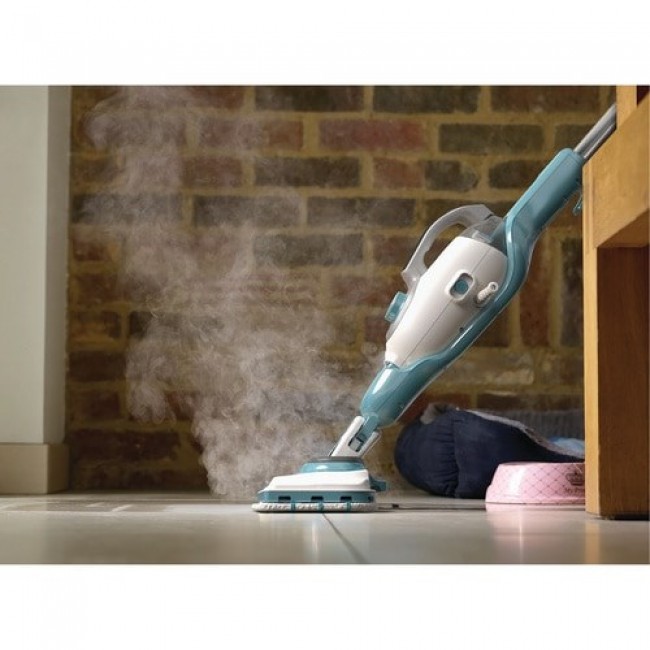 Black & Decker BHSM166DSM steam cleaner Steam mop 0.5 L 1600 W Aqua colour, White