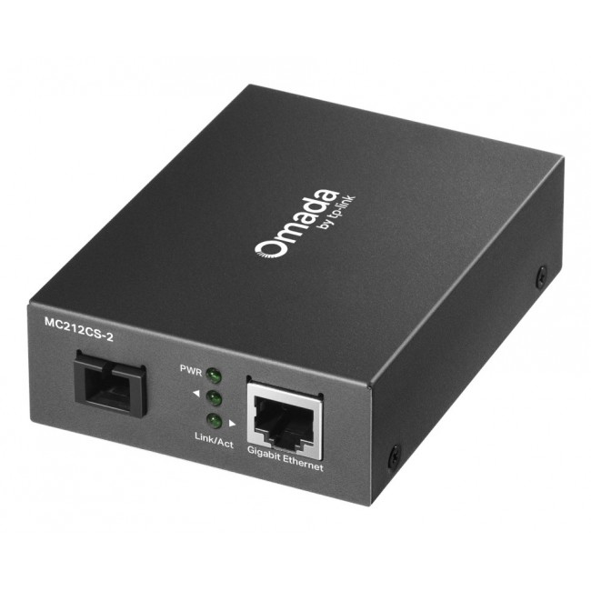 TP-Link Omada MC212CS-2 network media converter 1000 Mbit/s 1550 nm Single-mode Black TP-Link Omada MC212CS-2 network media converter 1000 Mbit/s 1550 nm Single-mode Black