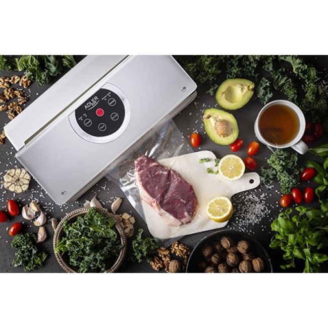 Adler AD 4503 vacuum sealer 800 mbar Grey, White Adler AD 4503 vacuum sealer 800 mbar Grey, White