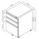 Under-desk cabinet metal container with lock Maclean, on wheels, black, MC-850