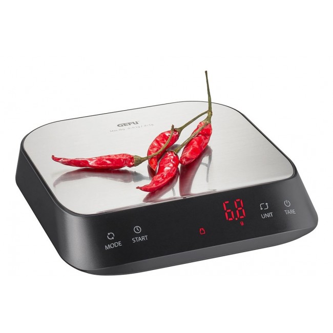 GEFU PREZISO Black, Stainless steel Countertop Rectangle Electronic kitchen scale