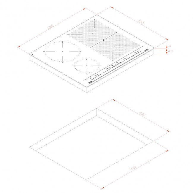 Teka IZF 64440 BK MSP Black Built-in 60 cm Zone induction hob 5 zone(s)