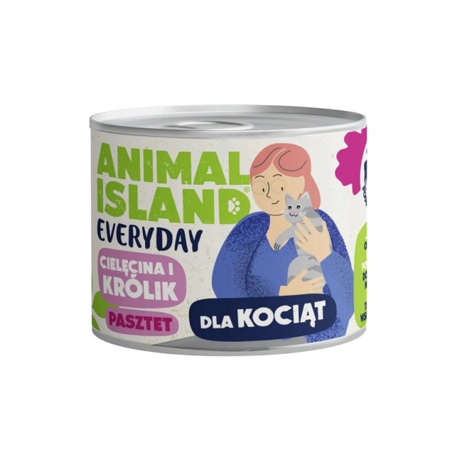 ANIMAL ISLAND Everyday Veal and rabbit for kittens - wet cat food - 185g ANIMAL ISLAND Everyday Veal and rabbit for kittens - wet cat food - 185g