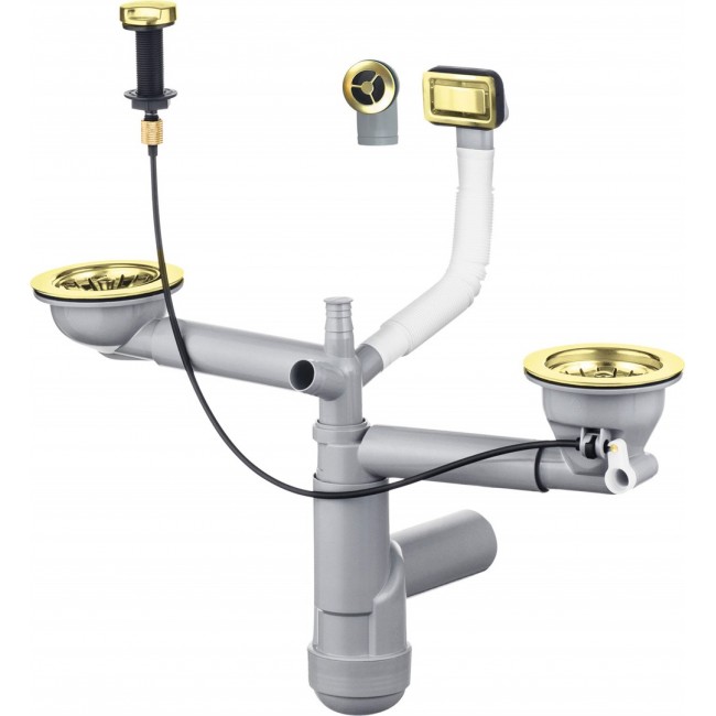 Siphon for 1.5- and 2-bowl granite sink - Space-Saver