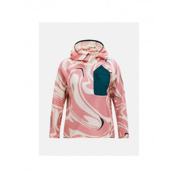 Bluza damska PEAK PERFORMANCE W Freelight Aop Polartec Alpha Hood kolor r owy - L