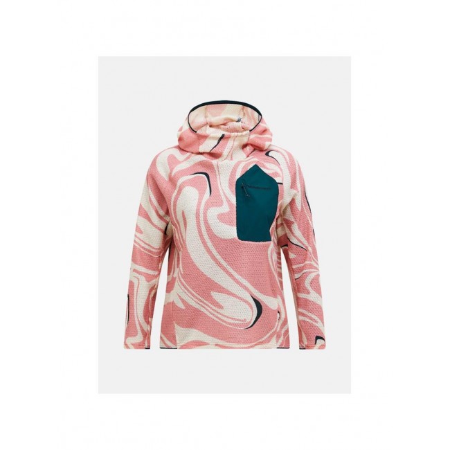 Bluza damska PEAK PERFORMANCE W Freelight Aop Polartec Alpha Hood kolor r owy - L