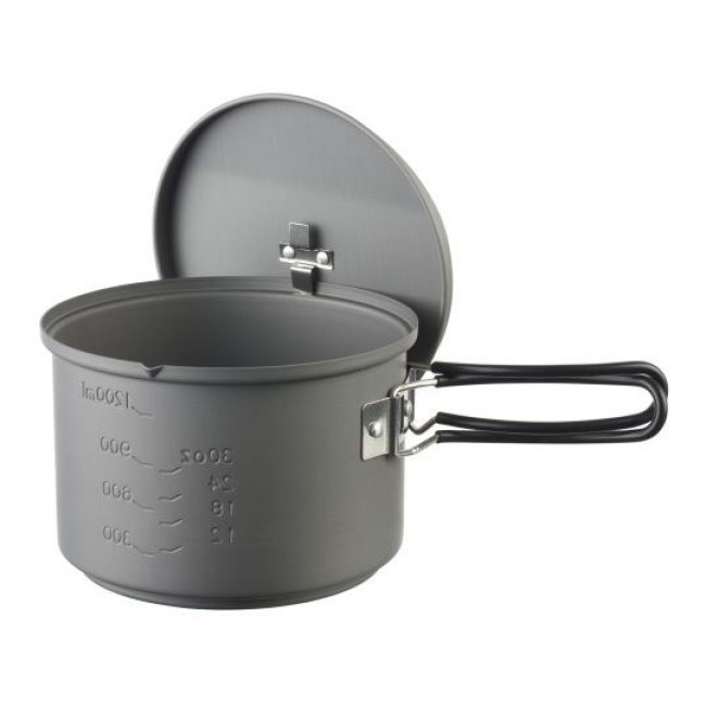 ESBIT Cookset with alcohol burner Pot 1.5 L Aluminium, Black ESBIT Cookset with alcohol burner Pot 1.5 L Aluminium, Black