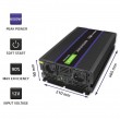 Qoltec Monolith 6000 MS Wave Voltage Converter | 12V to 230V | 3000/6000W | USB