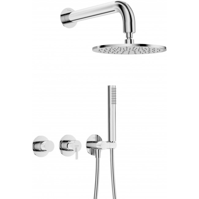 Concealed shower set with overhead shower - with horizontal mixer Concealed shower set with overhead shower - with horizontal mixer