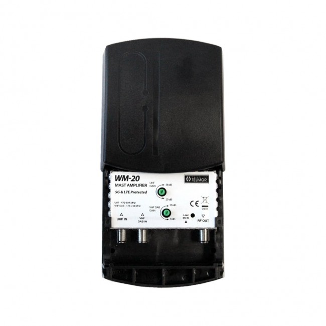 Mast Amplifier: WM-20 UHF VHF DVB-T2 5G PROTECTED Telkom Telmor Mast Amplifier: WM-20 UHF VHF DVB-T2 5G PROTECTED Telkom Telmor