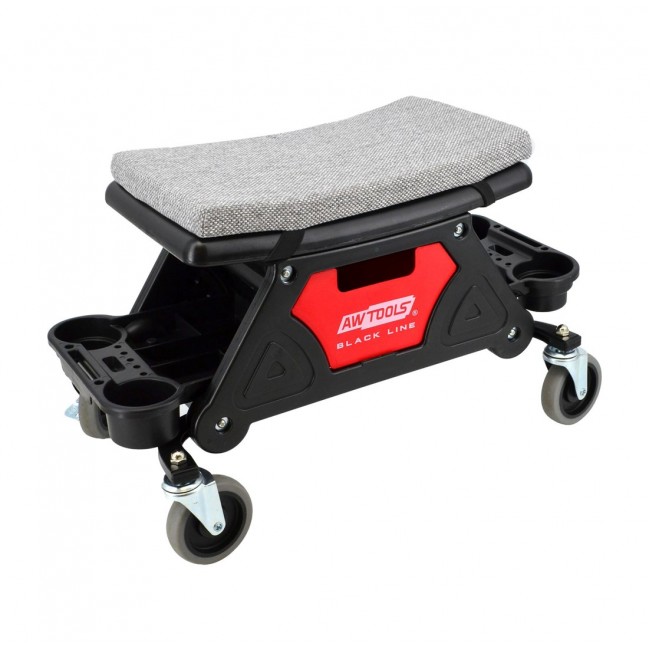 Workshop seat with storage and shelves BLACK LINE