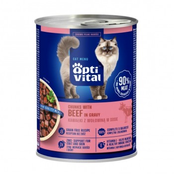 OPTIVITAL Beef in gravy - wet cat food - 415g