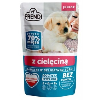 FRENDI Junior Pieces in a delicate sauce with veal - Wet dog food - 100 g
