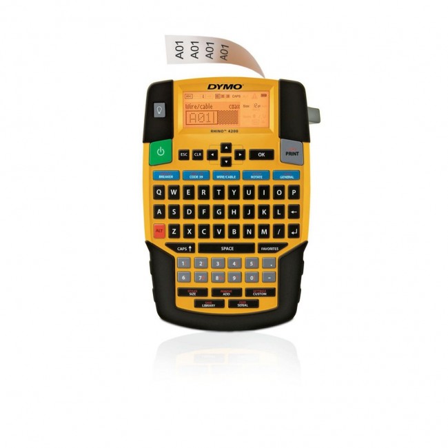 DYMO RHINO 4200 Industrial Label Maker | QWERTY Keyboard & Time-Saving Hot Keys | Durable Label Printer for Job Sites and Heavy-Duty Labelling Jobs