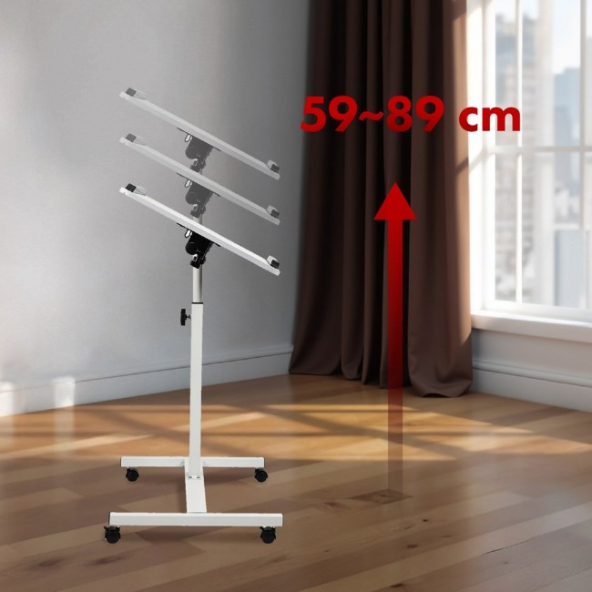 Maclean mobile desk/laptop stand, white, height adjustment 59-89cm, max. 30kg , MC-121 W