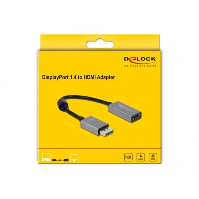 DeLOCK Active DisplayPort 1.4 to HDMI Adapter 4K 60 Hz (HDR)