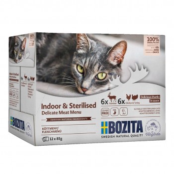 BOZITA Sterilised Delicate meat menu Box - wet cat food - 12x85g