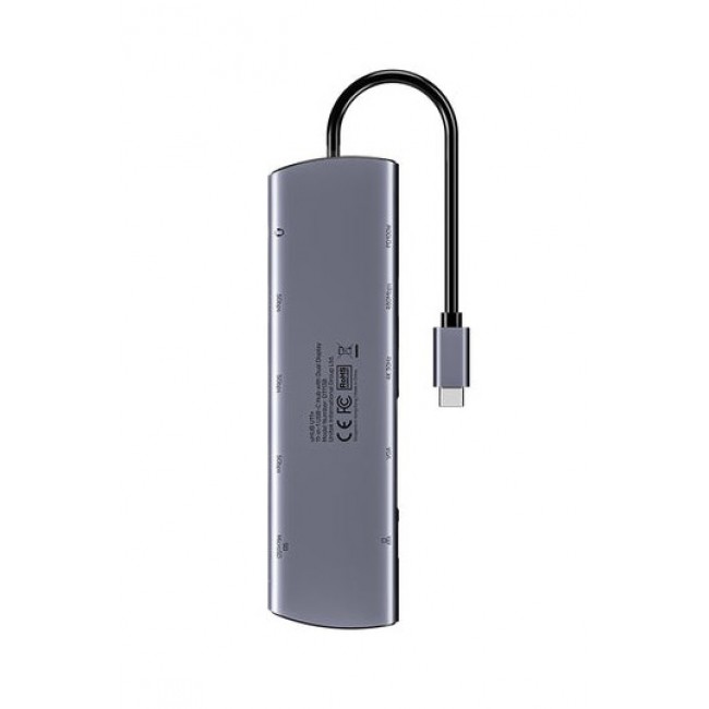 UNITEK D1113BGY01 interface hub 2 x USB 3.2 Gen 2 (3.1 Gen 2) Type-C 1000 Mbit/s Grey