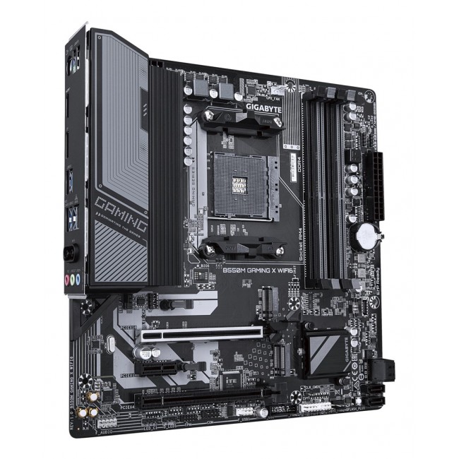 GIGABYTE B550M GAMING X WIFI6 Motherboard - AMD Ryzen 5000 CPUs, 5+3 Phases VRM, up to 3200MHz DDR4, 1xPCIe 4.0 + 1xPCIe 3.0 M.2, Wi-Fi 6, 1GbE LAN, USB 3.2 Gen 1 GIGABYTE B550M GAMING X WIFI6 Motherboard - AMD Ryzen 5000 CPUs, 5+3 Phases VRM, up to 3200MHz DDR4, 1xPCIe 4.0 + 1xPCIe 3.0 M.2, Wi-Fi 6, 1GbE LAN, USB 3.2 Gen 1