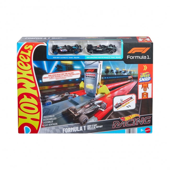 Hot Wheels City Racing Formula 1 Grid Start Track Set & 2 Die-Cast F1 Cars in 1:64 Scale Hot Wheels City Racing Formula 1 Grid Start Track Set & 2 Die-Cast F1 Cars in 1:64 Scale