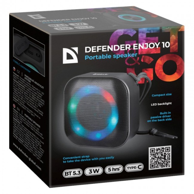 BLUETOOTH SPEAKER DEFENDER ENJOY 10 3W CZARNY BLUETOOTH SPEAKER DEFENDER ENJOY 10 3W CZARNY